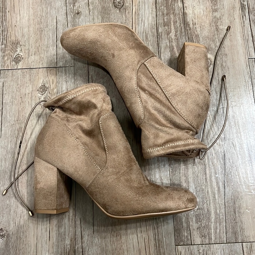 Chinese Laundry Suede Tan Ankle Boots